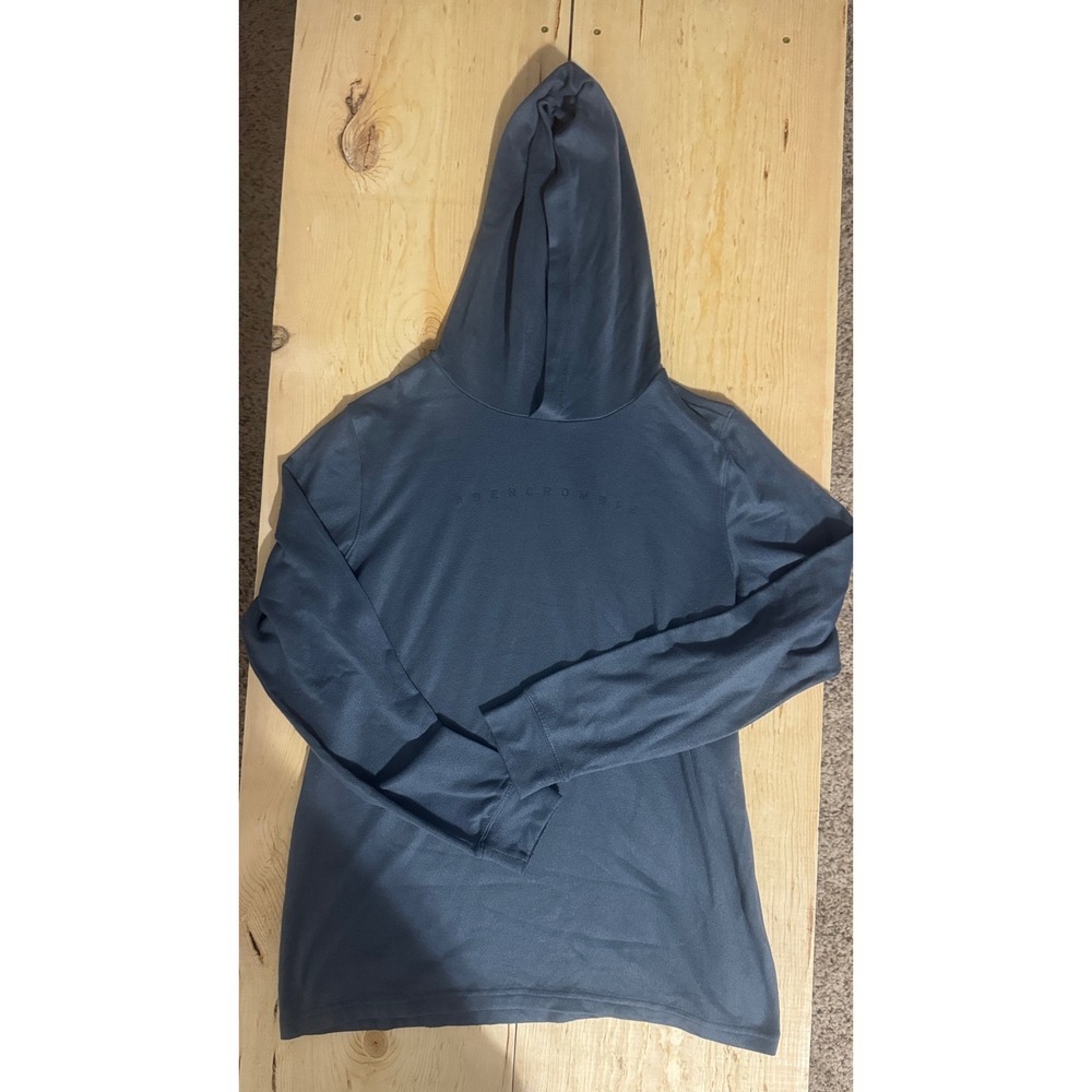 Abercrombie Kids Blue Pullover Hoodie Tonal Logo Lightweight Size‎ 15/16 XL